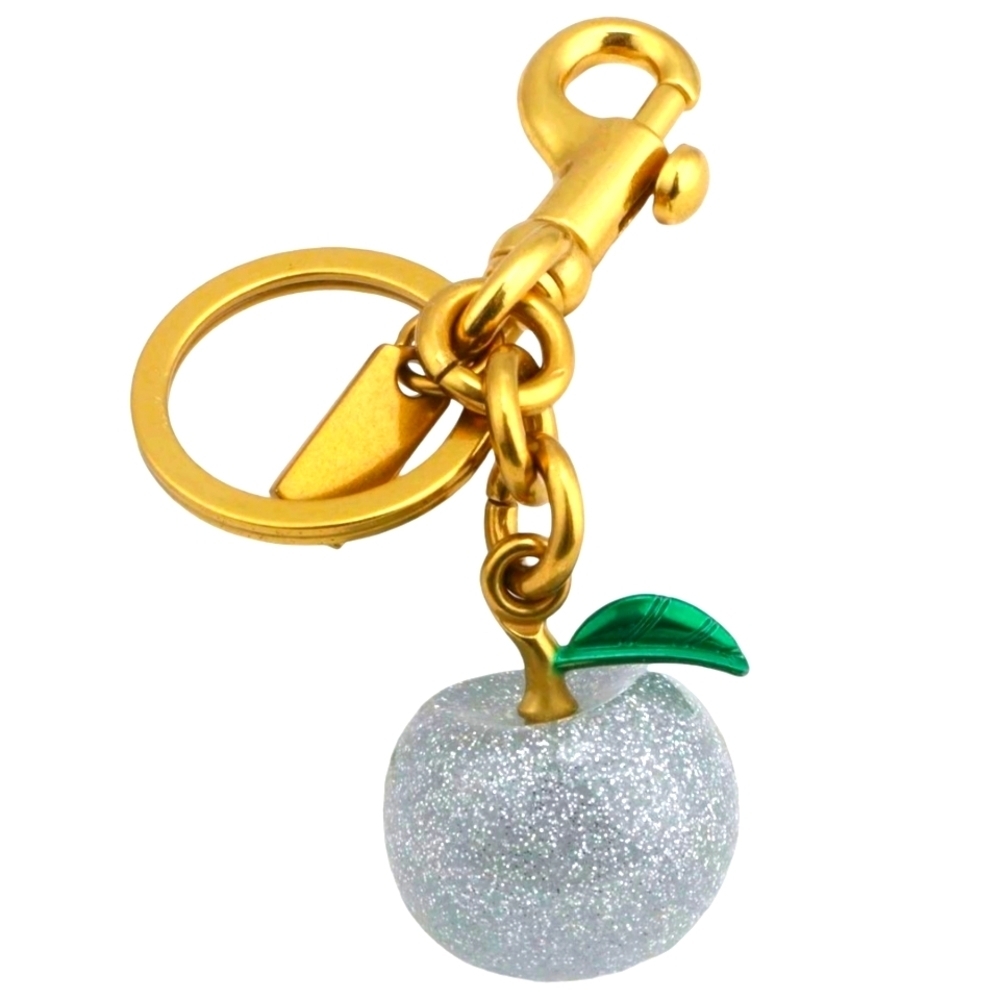 Silver Glitter Apple Designer Inspired Purse Charm or Keyring